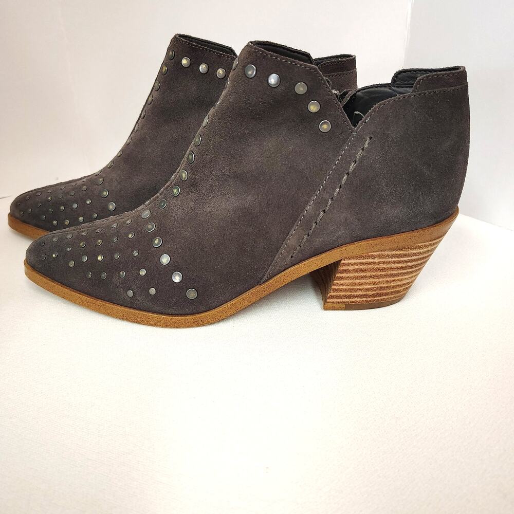 STATE Studded Leather Ankle Boots Womens 7 Western Boho Block Heel Festival Vibe